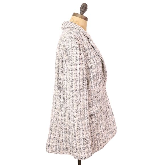 RACHEL ZOE Texured Tweed Blazer Coat 10 White/Cream/Black Suit B75 - Picture 2 of 6